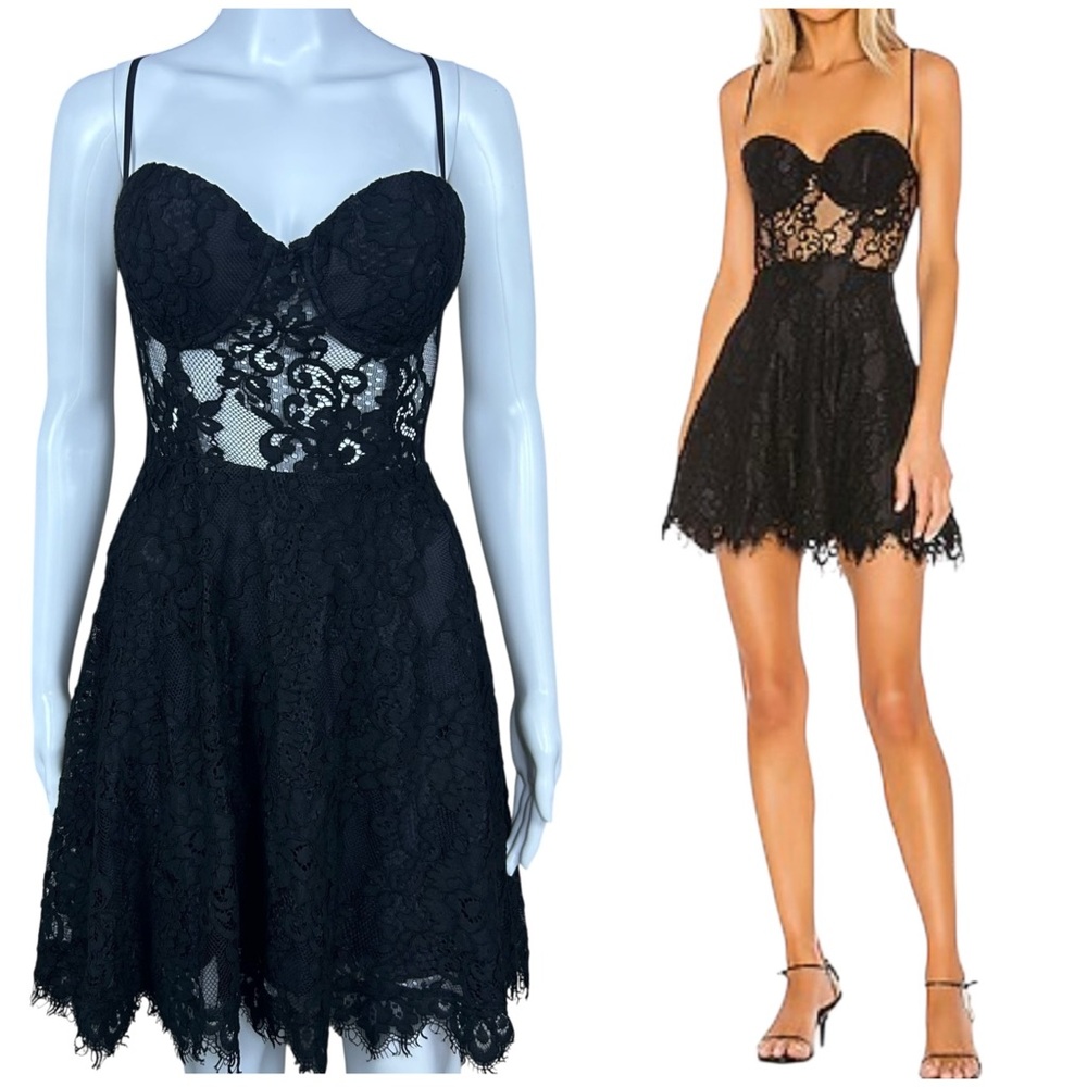 Revolve NBD × Naven Caroline Open Back Lace Dress Whimsigoth Dark Romantic Large